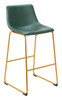 Augusta Barstool Green & Gold (Set of 2)