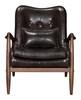 Bully Lounge Chair & Ottoman Set: Mid-Century Modern Comfort in Brown Faux Leather