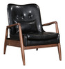 Bully Lounge Chair & Ottoman Set: Mid-Century Modern Comfort in Brown Faux Leather