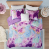 Cassiopeia Watercolor Tie Dye Printed Comforter Set with Throw Pillow