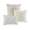 Essence Oversized Cotton Clipped Jacquard Comforter Set with Euro Shams and Throw Pillows