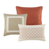 Jenson 7 Piece Color Block Stripe Comforter Set with Throw Pillows