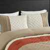Jenson 7 Piece Color Block Stripe Comforter Set with Throw Pillows