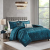 Lee 5 Piece Crinkle Velvet Comforter Set