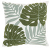 Coastal Breeze Monstera Throw Pillow