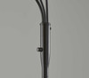 Three Light Adjustable Arm Dark Bronze Floor Lamp