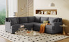 Sectional Modular Sofa with 2 Tossing cushions and Solid Frame for