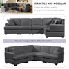 Sectional Modular Sofa with 2 Tossing cushions and Solid Frame for