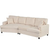 3 Seat Streamlined Sofa with Removable Back and Seat Cushions and 2