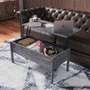 Lift-Top Coffee Table with Storage For Living Room,Dark Grey Oak