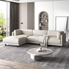 Beige Upholstery Convertible Sectional Sofa