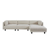 Beige Upholstery Convertible Sectional Sofa