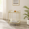 Modern Glam Mirror-Top Accent Table – Pale Gold