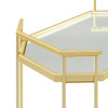 Modern Glam Mirror-Top Accent Table – Pale Gold