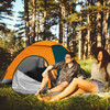 4 Persons Camping Waterproof Tent Pop Up Tent Instant Setup Tent w/2 Mosquito Net Doors Carrying Bag Folding 4 Seasons 