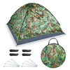 4 Persons Camping Waterproof Tent Pop Up Tent Instant Setup Tent w/2 Mosquito Net Doors Carrying Bag Folding 4 Seasons 