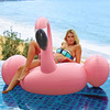 Giant inflatable flamingos ride on floating objects in the swimming pool, equipped with fast valve swimming rafts, suitable for summer party decoration toys for children and adults