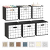 Fabric Storage Cubes with Handle, Foldable 11 Inch Cube Storage Bins, 6 Pack Storage Baskets for Shelves, Storage Boxes for Organizing Closet Bins