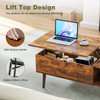 Sweetcrispy Lift Top Coffee Storage Wood Tables with Hidden Compartment Small Dining Desk for Home Living Room Office
