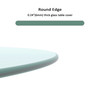 20" Inch Round Tempered Glass Table Top Clear Glass 1/4" Inch Thick Round Polished Edge