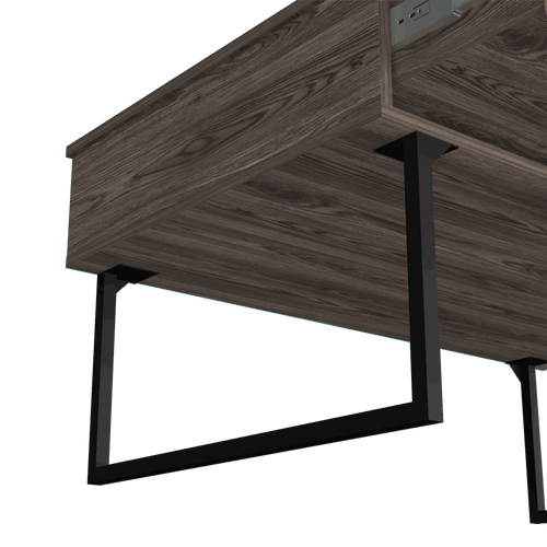 Lift Top Coffee Table With Drawer Vezu, Dark Walnut Finish