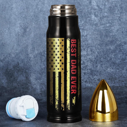 Best Dad Ever USA Flag Stainless Steel Bullet Tumbler