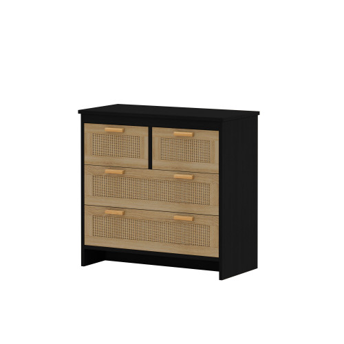 4 Drawers Rattan Cabinet,for Bedroom,Living Room,Dining Room,Hallways,Easy Assembly