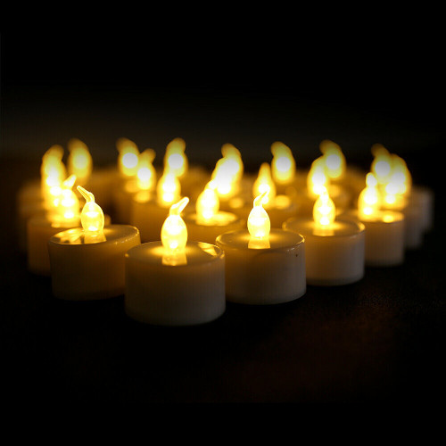 48x LED Tea Lights Candles Battery Operated Flickering Flameless Realistic Tealight