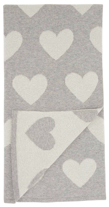 Metallic Hearts Throw Blanket