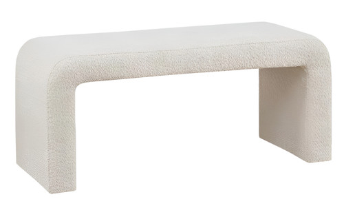 Cream Boucle Waterfall Accent Bench