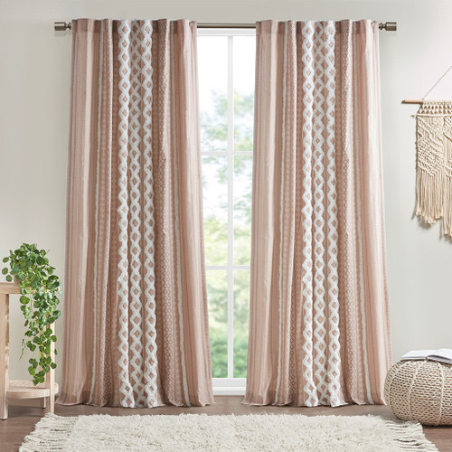 Geo Print Chenille Window Curtain