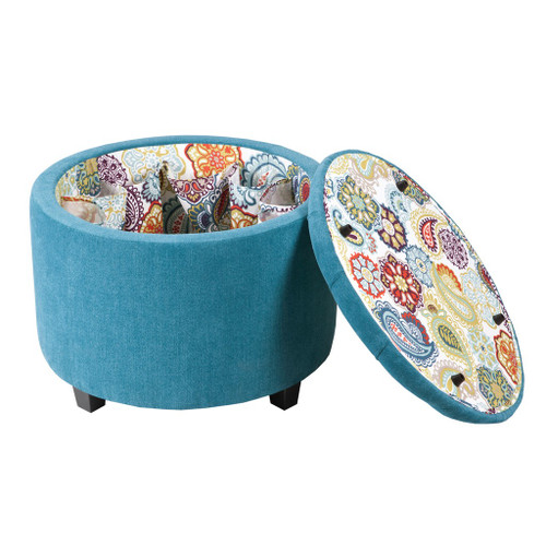 Storage Ottoman with Shoe Inserts