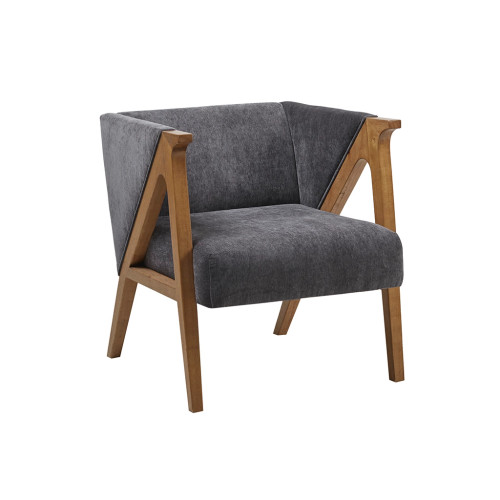 Low Profile Cutout Wood Accent Lounge Chair