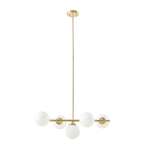 Aurelia Chandelier with Frosted Glass Globe Bulbs