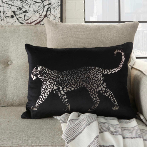 Feline Velvet Silhouette Pillow