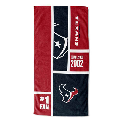 OFFICIAL NFL Colorblock Personalized Beach Towel - Texans [Personalization Only]