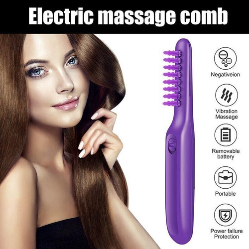 Tame The Mane Electric Detangling Brush + Brush Cover Massage Comb Wet Dry Brush