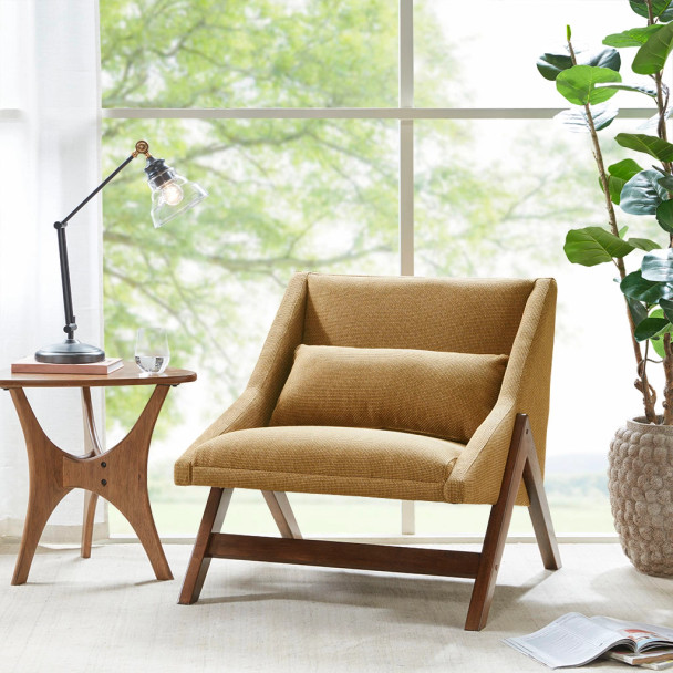Mid-Century Modern Accent Chair with Recessed Arms