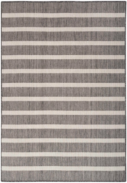 Coastal Whispers Charcoal Ivory Outdoor Rug