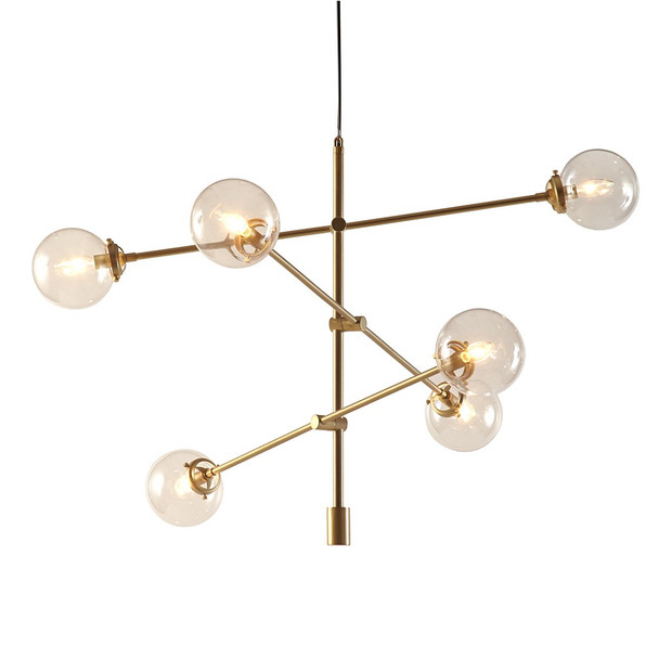 Modern Gold 6-Light Contemporary Chandelier