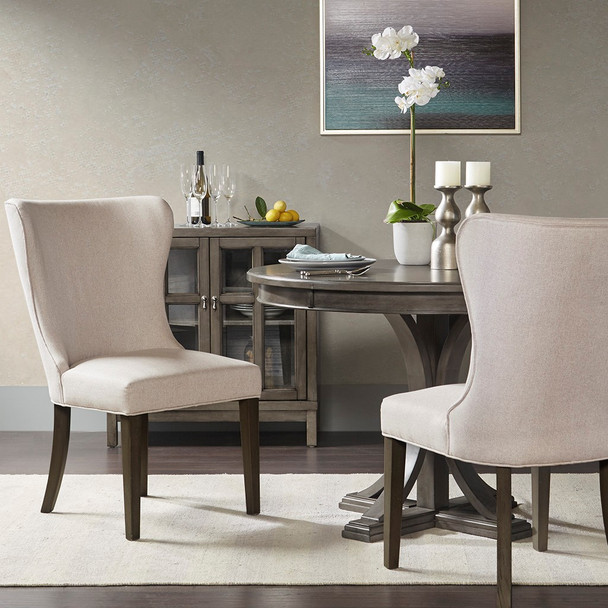 Transitional Winged Back Dining Side Chairs