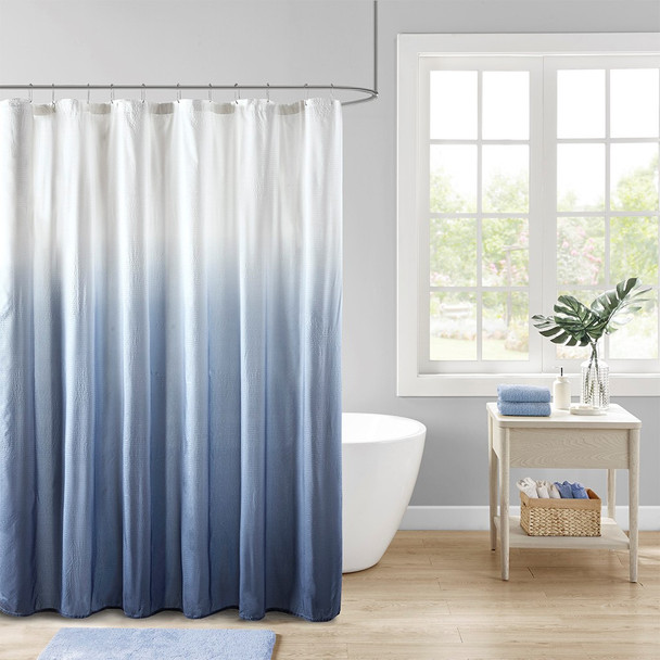 Ara Ombre Printed Seersucker Shower Curtain