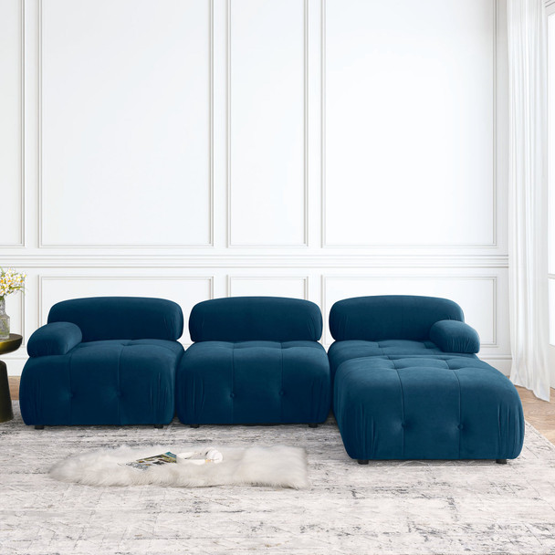 Tufted Chill 'N' Chic Navy DIY Modular Sectional Sofa Set