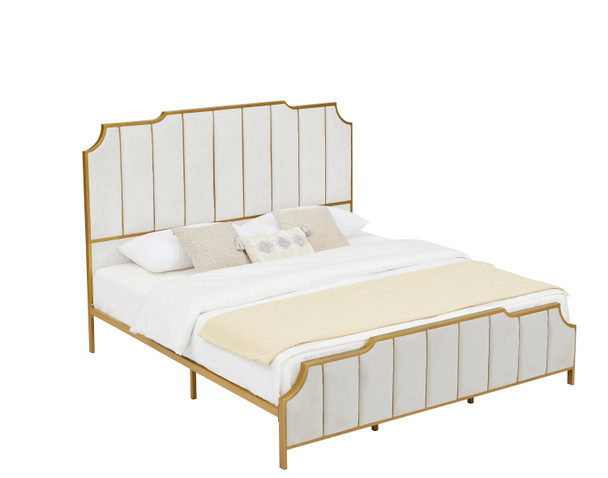 King Size Bed Frame,Upholstered Platform Bed & High headboard