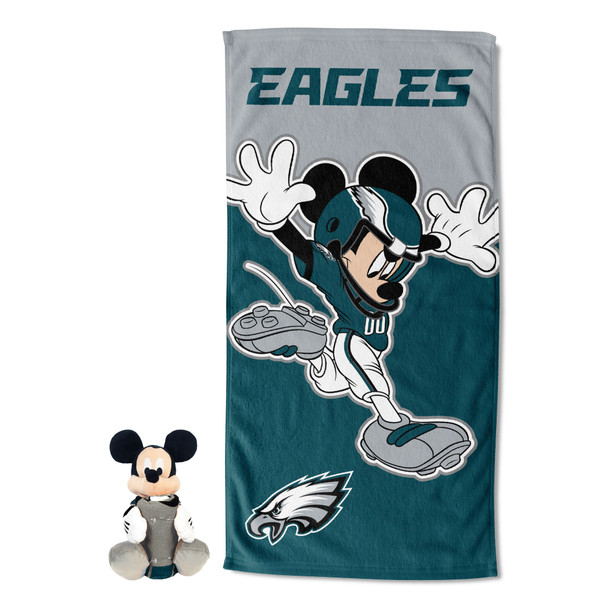 Disney NFL Mickey Eagles Splash Hugger Beach Towel