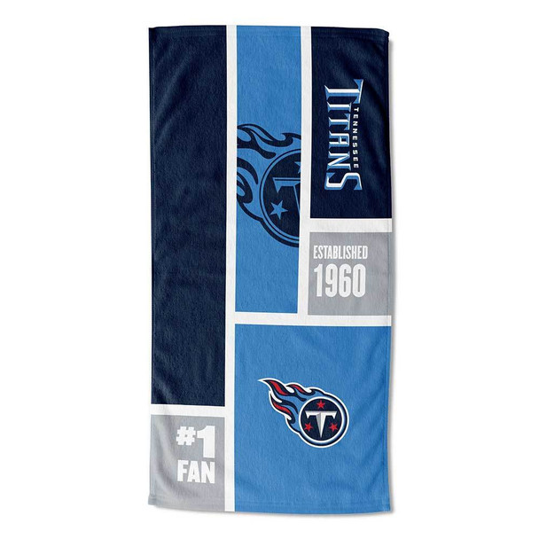 OFFICIAL NFL Colorblock Personalized Beach Towel - Titans [Personalization Only]