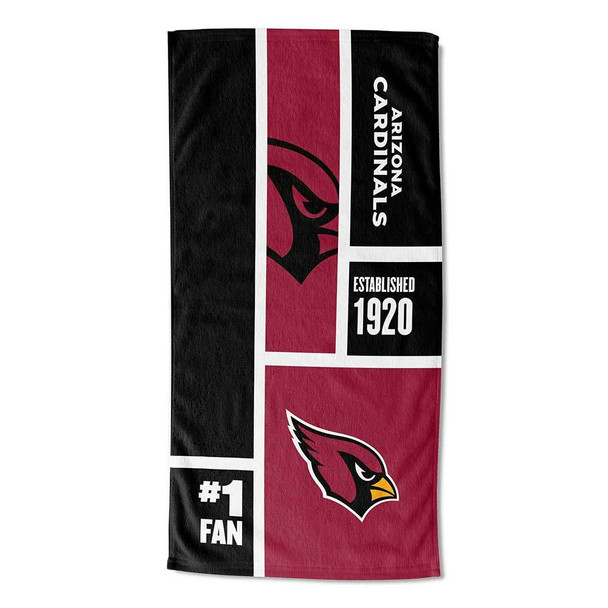 OFFICIAL NFL Colorblock Personalized Beach Towel - Cardinals [Personalization Only]