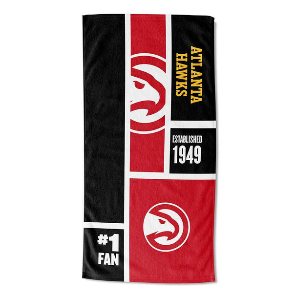 OFFICIAL NBA Colorblock Personalized Beach Towel - Atlanta Hawks [Personalization Only]