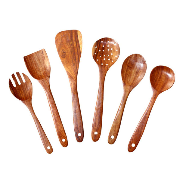 Kitchen Utensils Set; Wooden Cooking Utensil Set Non-stick Pan Kitchen Tool Wooden Cooking Spoons and Spatulas Wooden Spoons for cooking salad fork