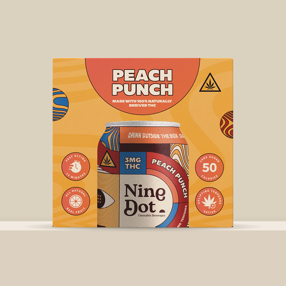 Nine Dot Peach Punch 3mg THC Can